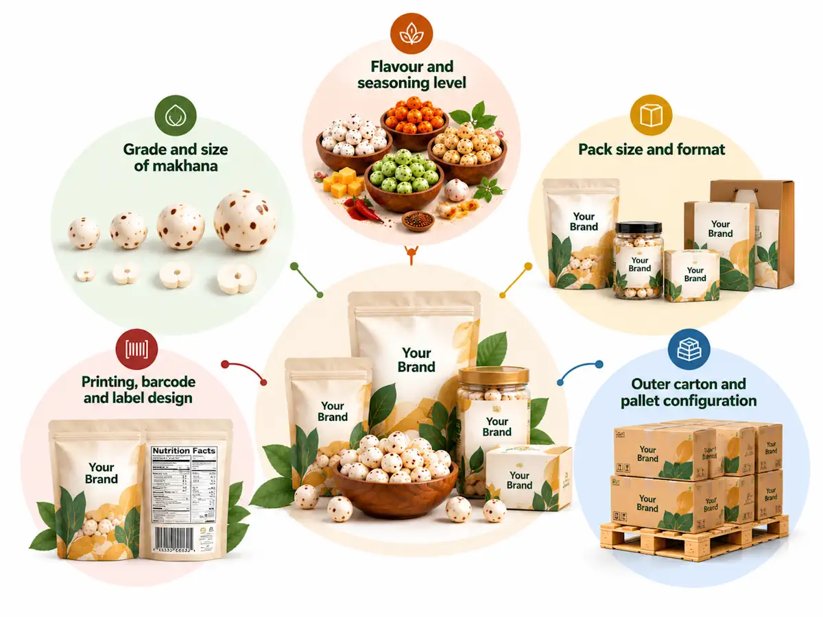 Custom Makhana Packaging Infographic
