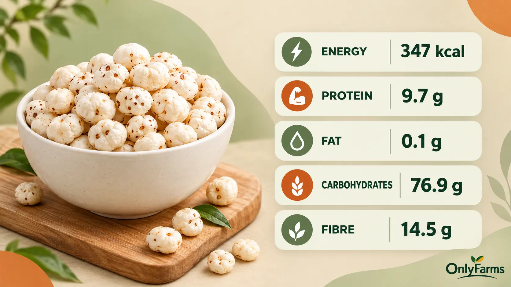 Makhana Nutrition Facts Infographic 1