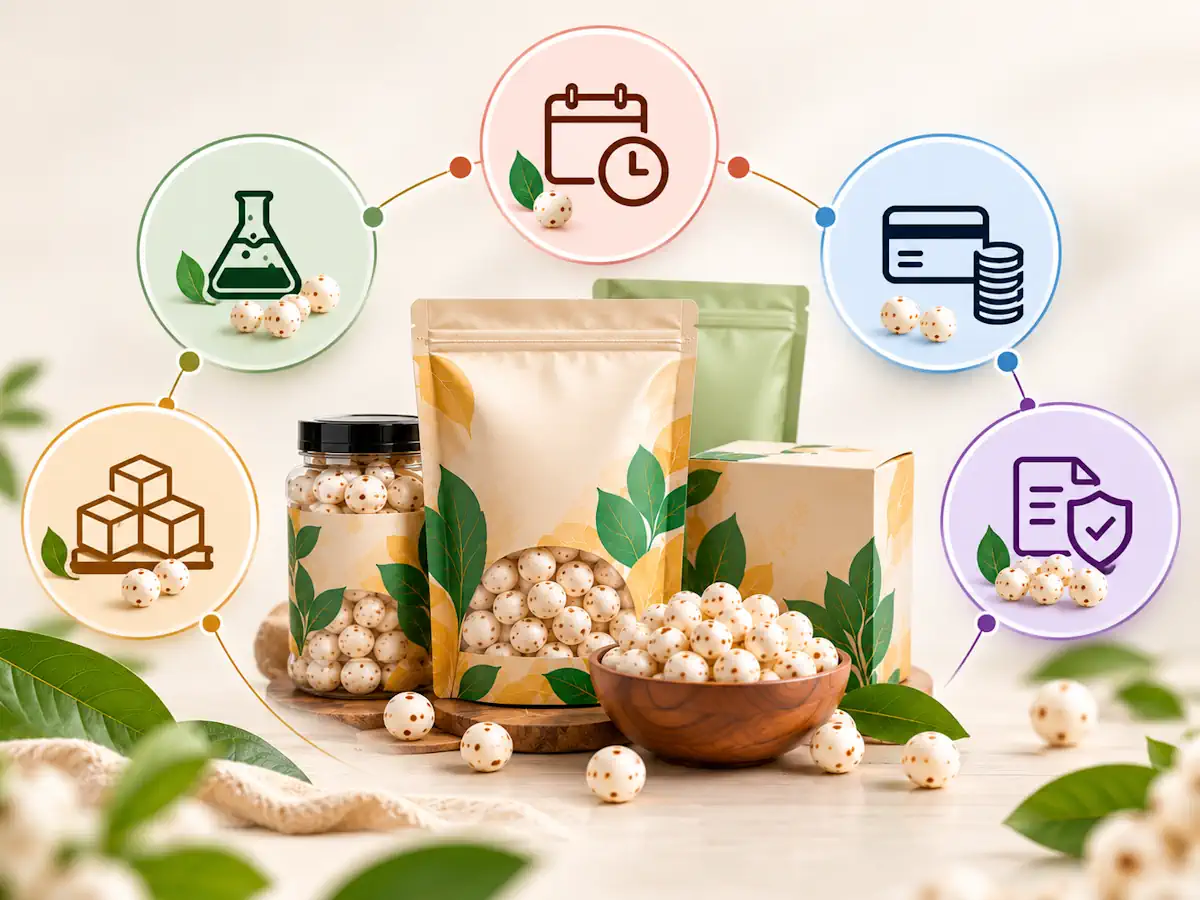 Makhana Packaging and Supply Flow