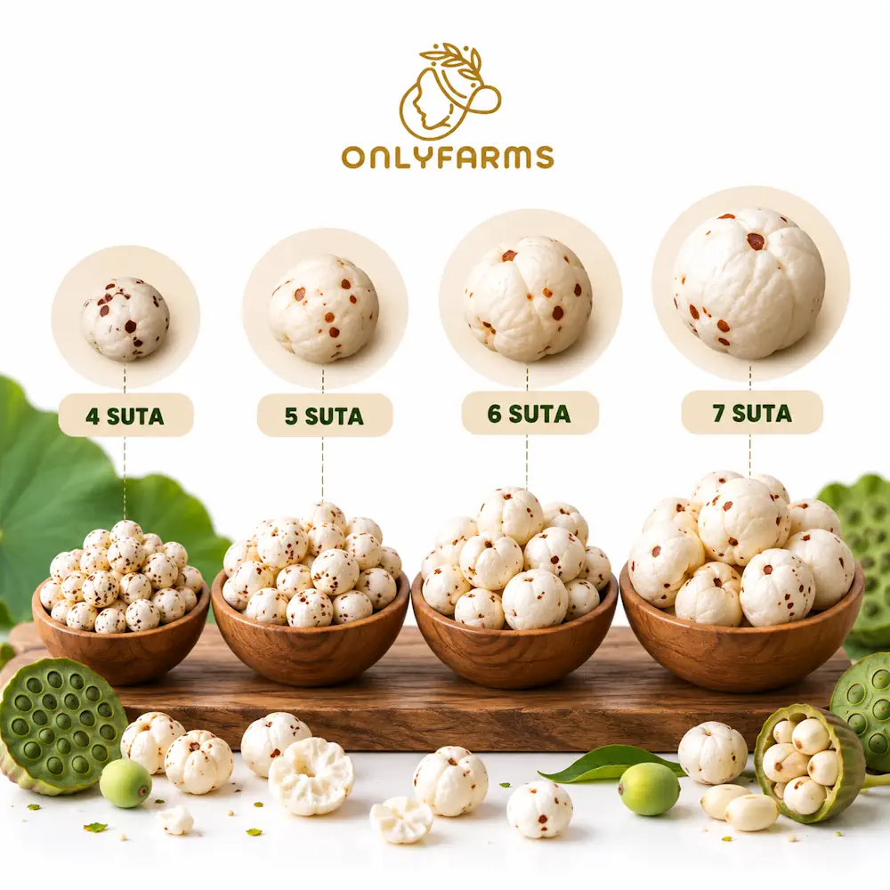 Makhana Size Guide_ 4–7 Suta