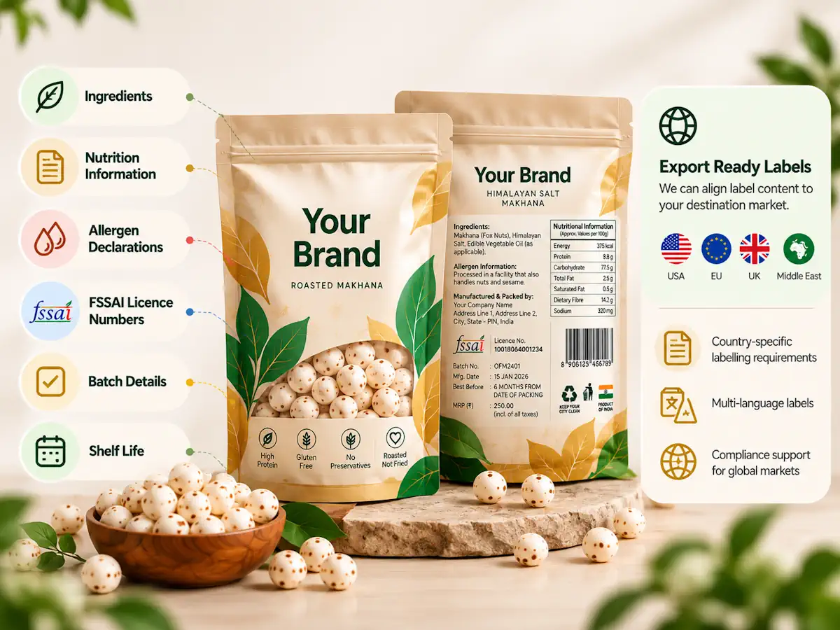Private Label Makhana Packaging Infographic