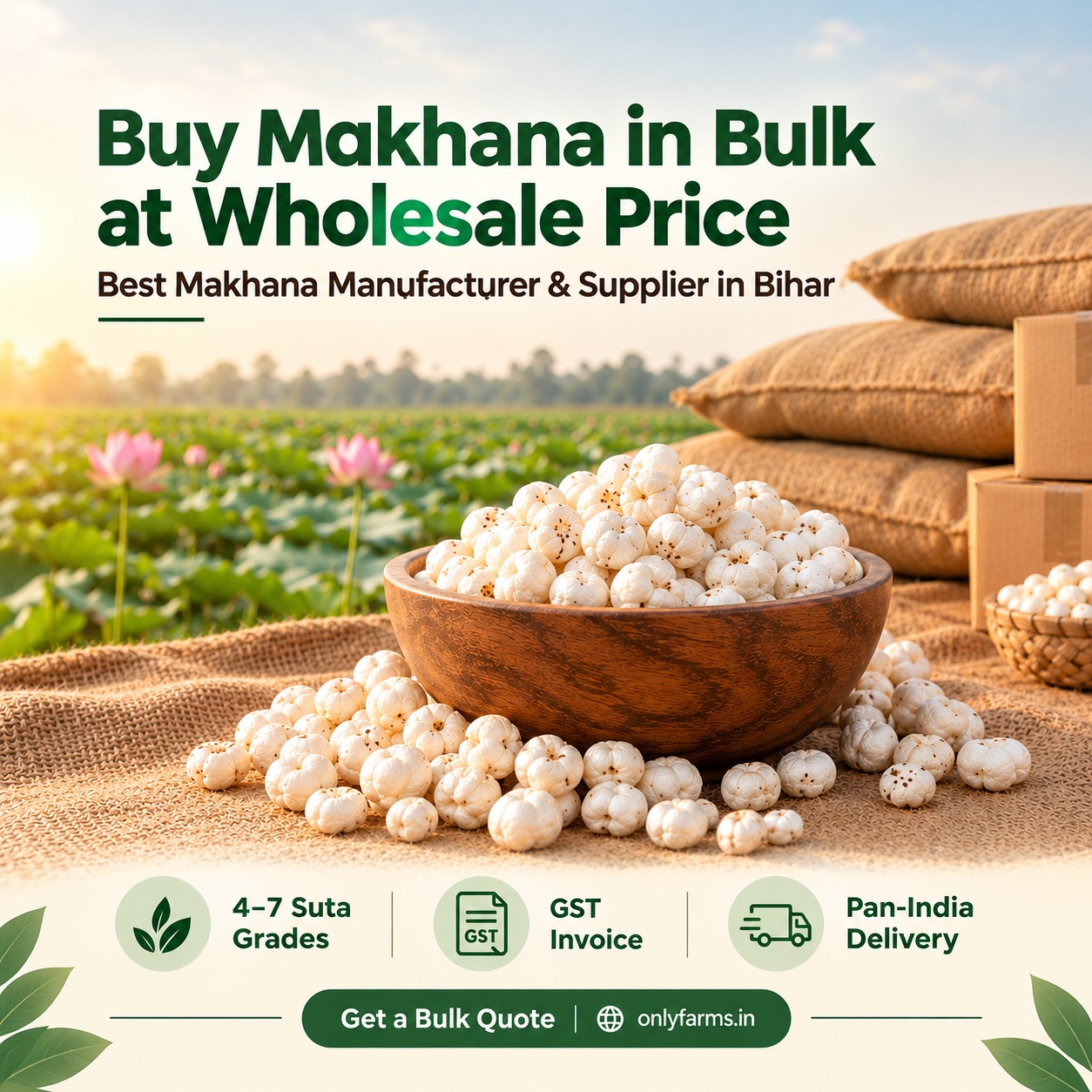 best makhana manufacturer and supplier in Bihar
